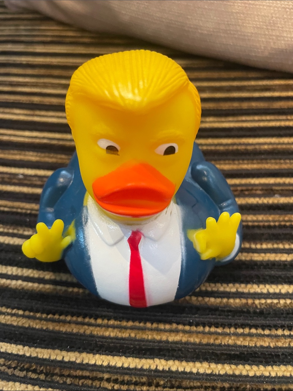Yellow Rubber Duck in Blue Suit with Red Tie - Trump duck
